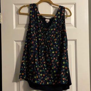 Merona navy floral sleeveless top
